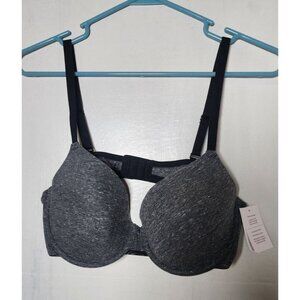 New Auden Women's Gray Underwire Lightly Line Bra Adjustable Straps Size 34B